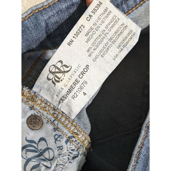 🚨LAST CALL Rock & Republic Kashmiere Crop Jeans Medium Rise Women Size 4 - Picture 14 of 16